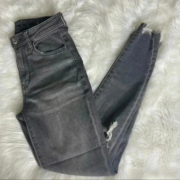 American Eagle Super High Rise Jeggings Jeans Skinny in Gray Size 2 Jeans - Picture 9 of 11